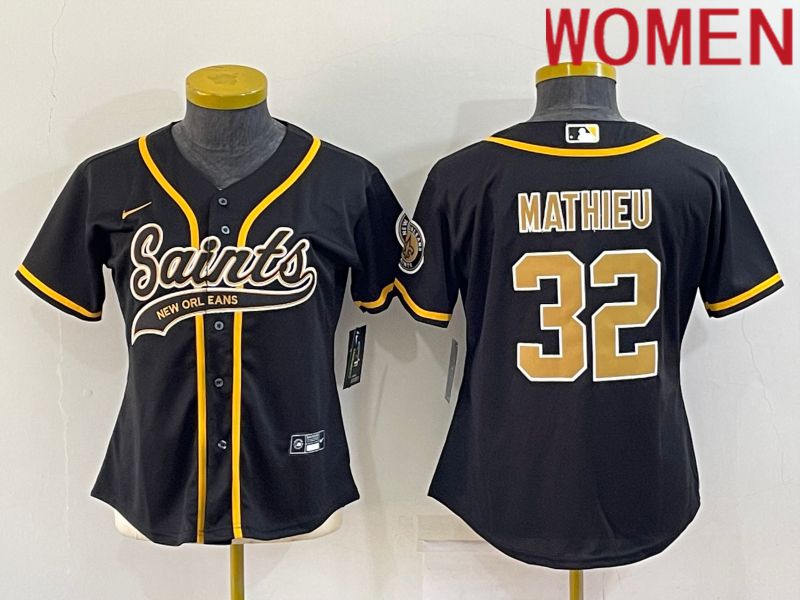 Women New Orleans Saints #32 Mathieu Black 2022 Nike Co branded NFL Jerseys->women nfl jersey->Women Jersey